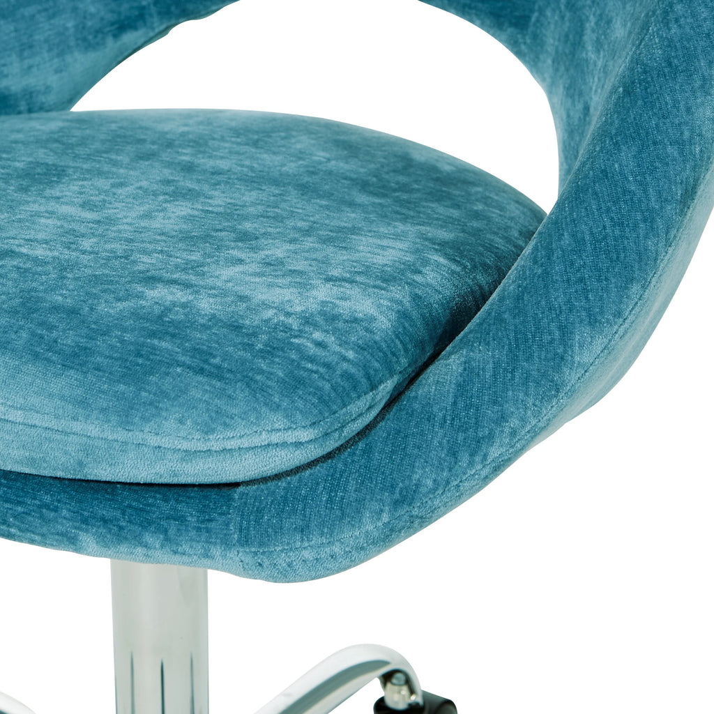 Blue Velvet Adjustable Office Chair O9881