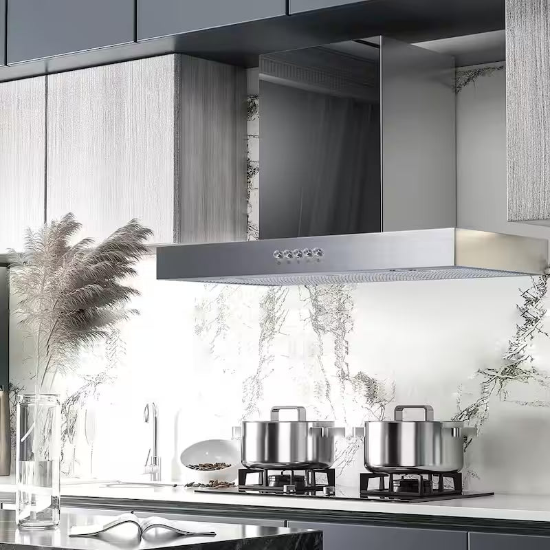 30 in. 350 CFM Convertible T-Shape Wall Mount Range Hood in Stainless Steel T231812