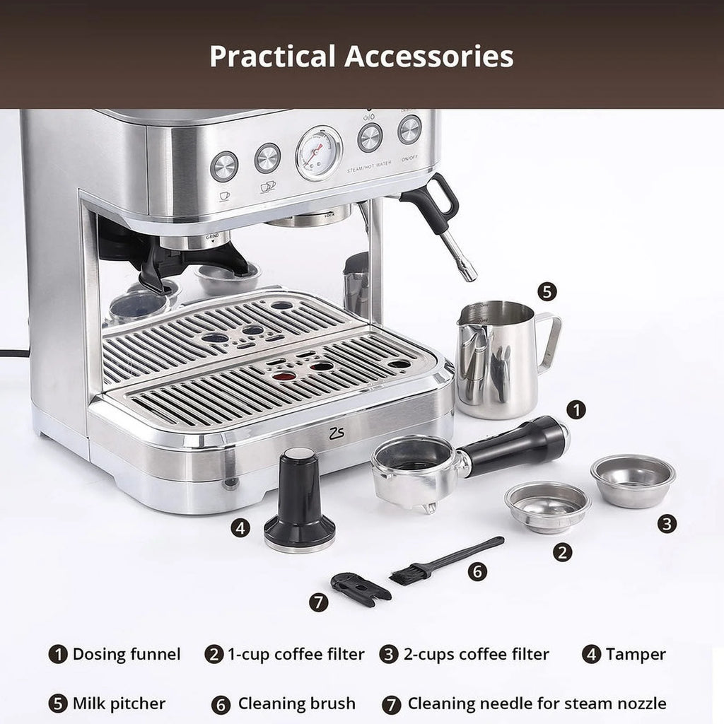 15Bar Stainless Steel Espresso Coffee Machine I474454