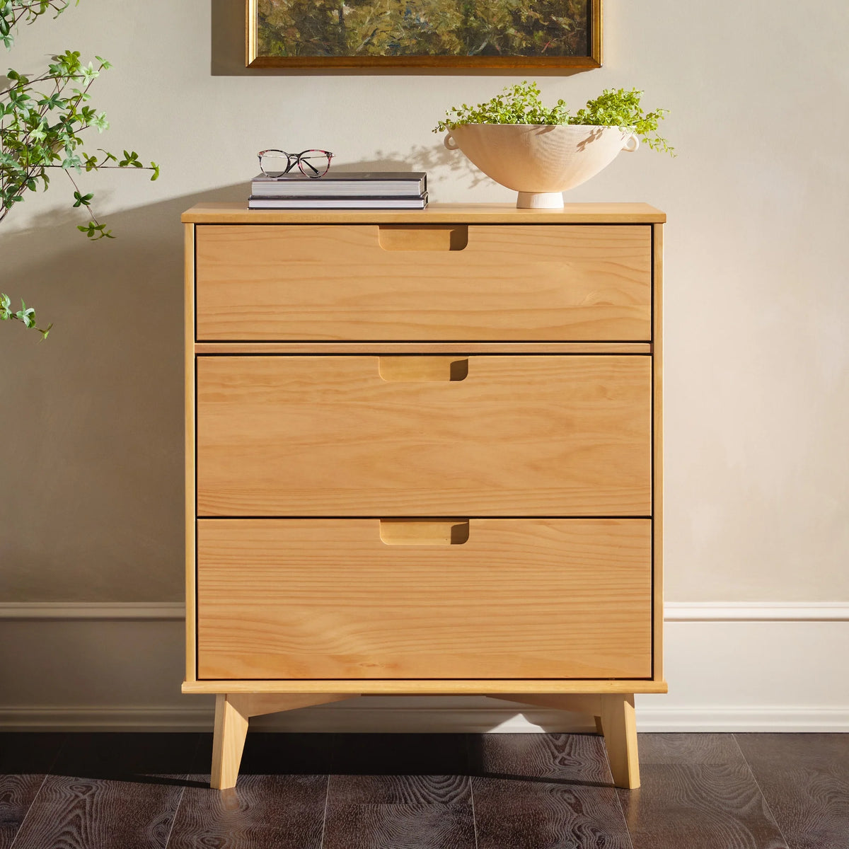 3 Drawer Solid Wood Walnut Dresser Z60354