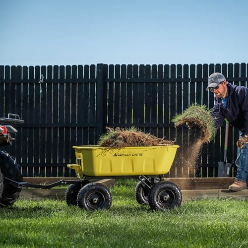 Heavy Duty Steel Yard Dump Cart Garden Wagon with 13 Inch Tires D444