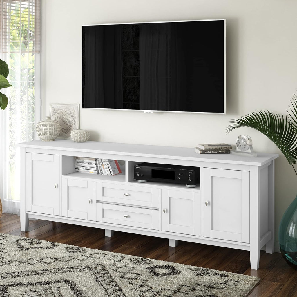 72 inch Wide Rustic Natural Aged Brown Solid Wood TV Media Stand D329622
