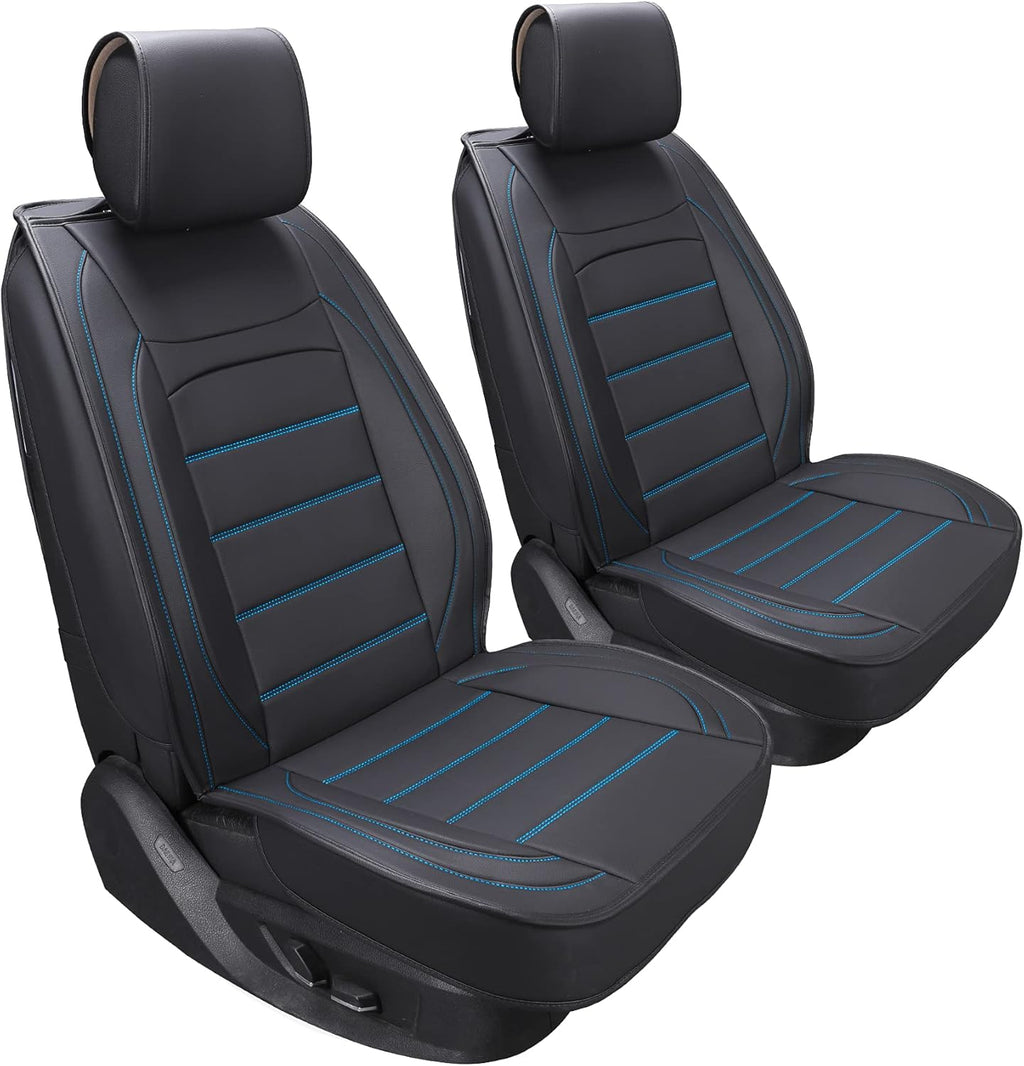 Black Leather Car Seat Covers Full Set C1988