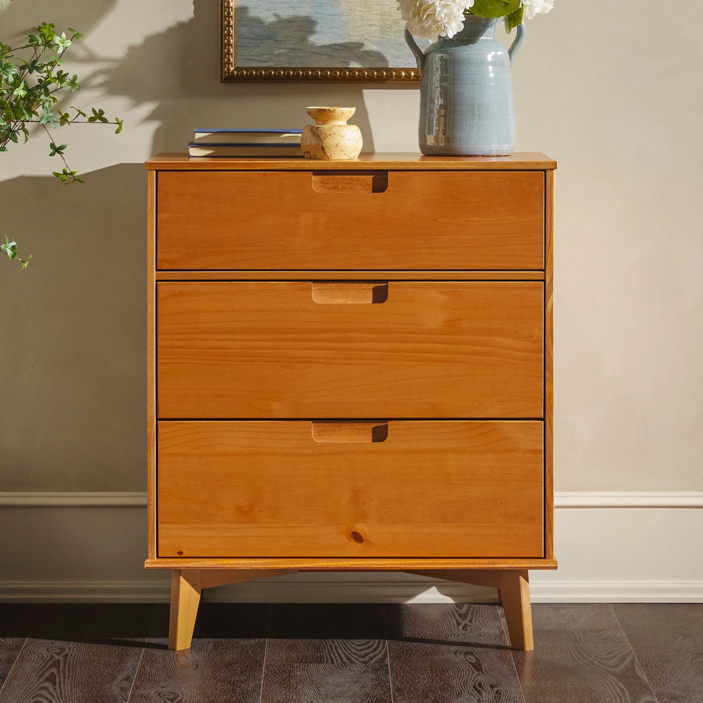 3 Drawer Solid Wood Walnut Dresser Z60354