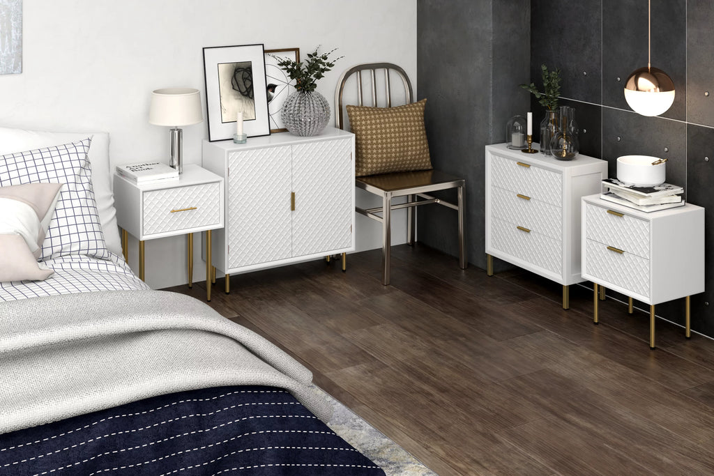 White Drawer Nightstand A473
