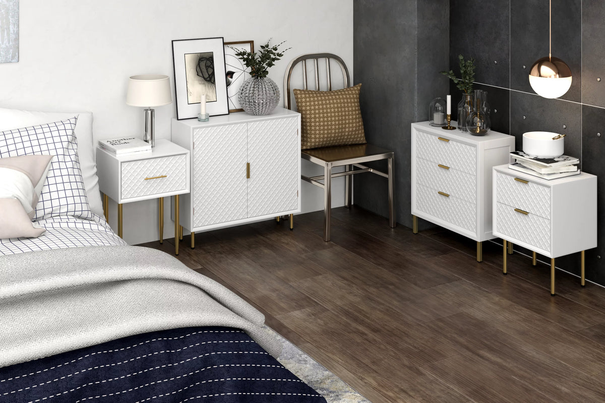 White Drawer Nightstand A473