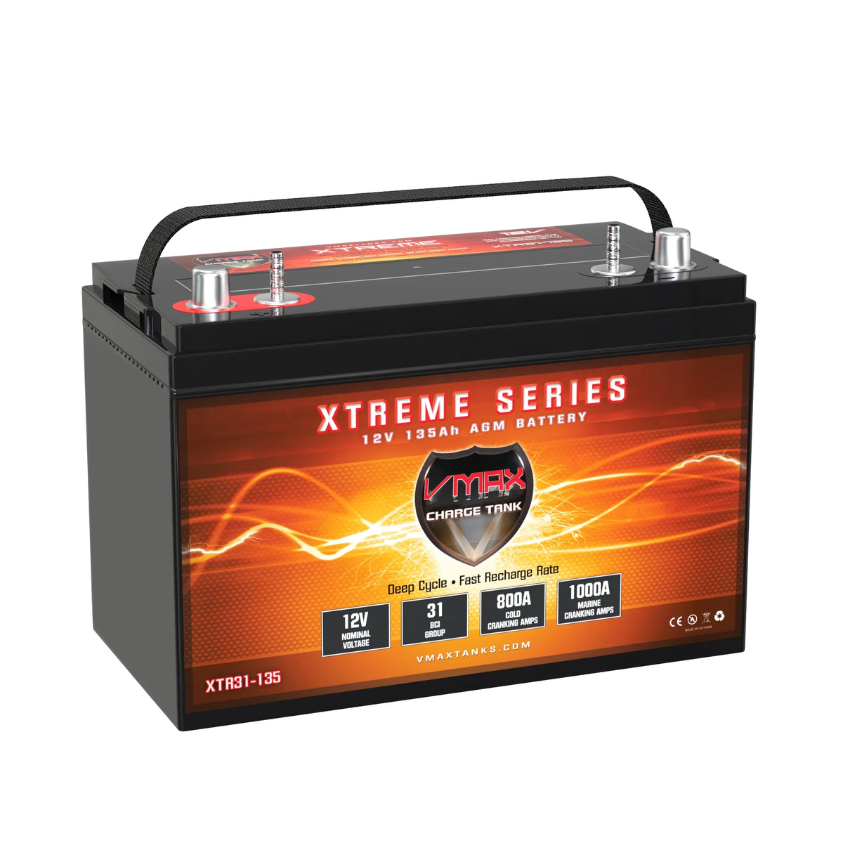 12 Volt 135Ah AGM Deep Cycle Battery P734