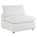 White Down Filled Overstuffed Armless Chair I742711