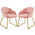 Velvet Dining Chair with Golden Metal Legs Y443571
