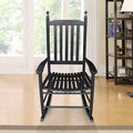 Black Wooden Porch Rocker Chair H617896