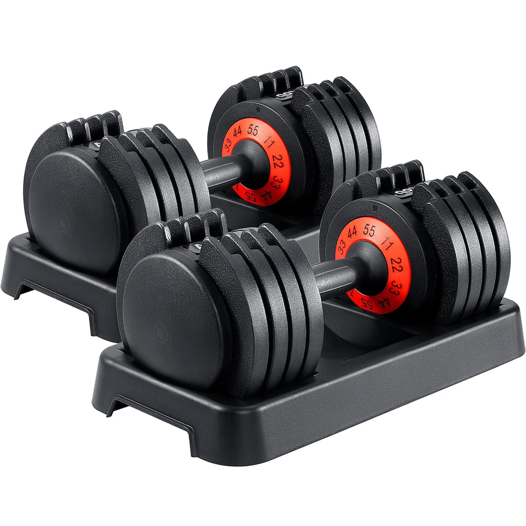 55 lbs Adjustable Dumbbell Set with Anti-Slip Handle X429
