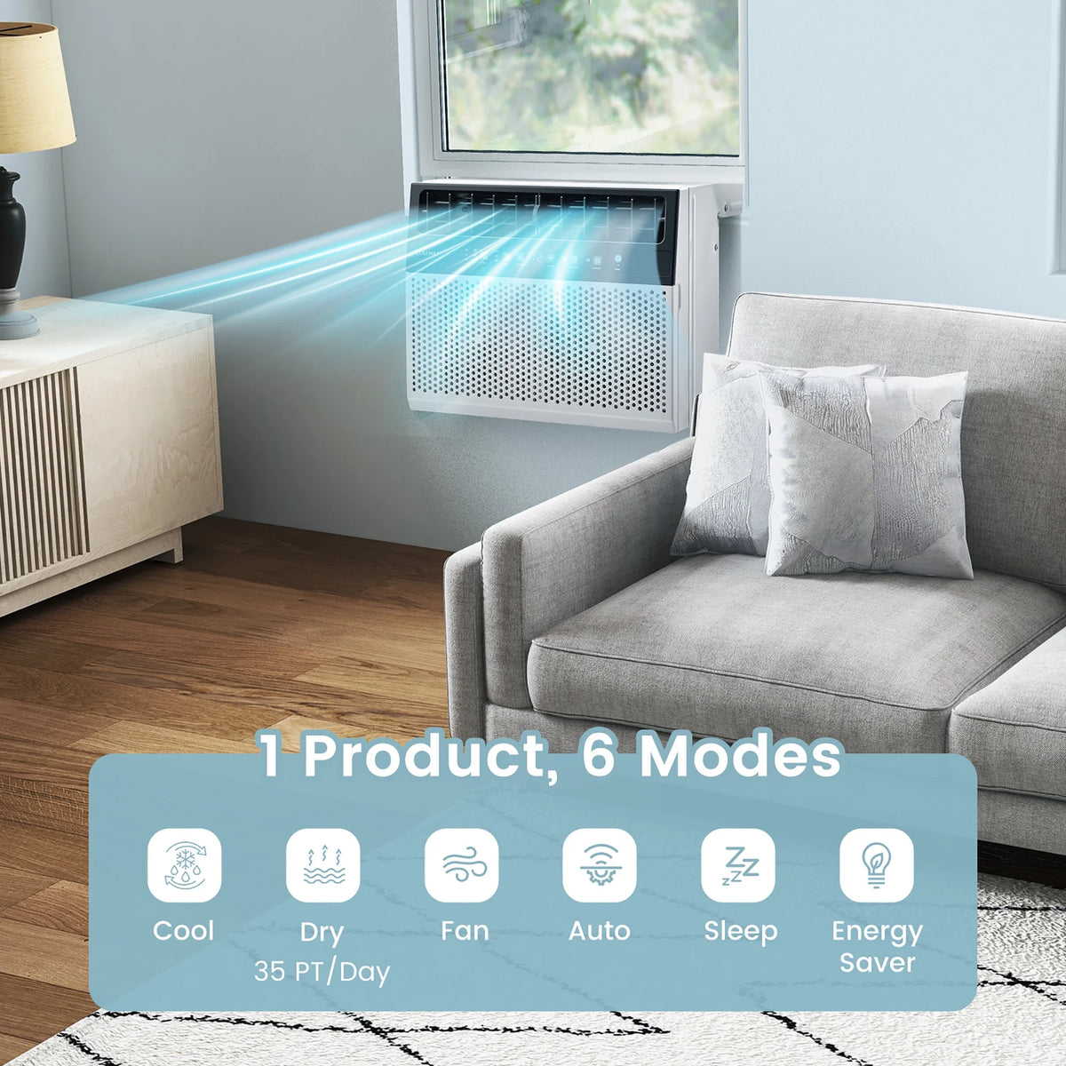 6000 BTU Window Air Conditioner with Remote V2093