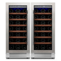 30 inch 66 Bottle Dual Zone Stainless Steel Wine Cooler Refrigerator O8972