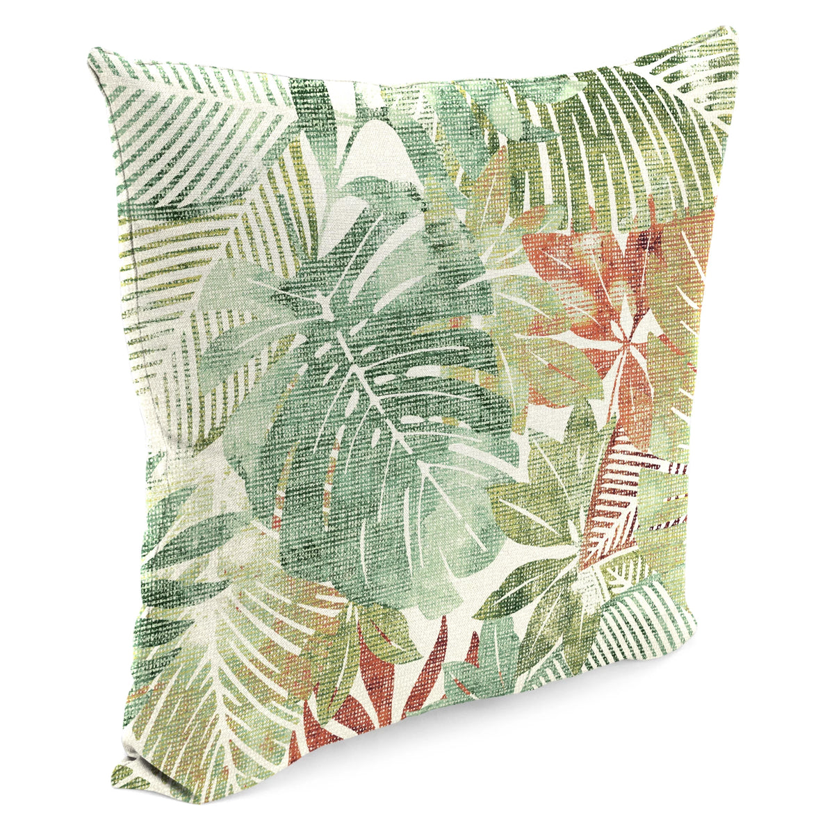 Almond Green Leaves Square Outdoor Throw Pillow 2 Pack I5009