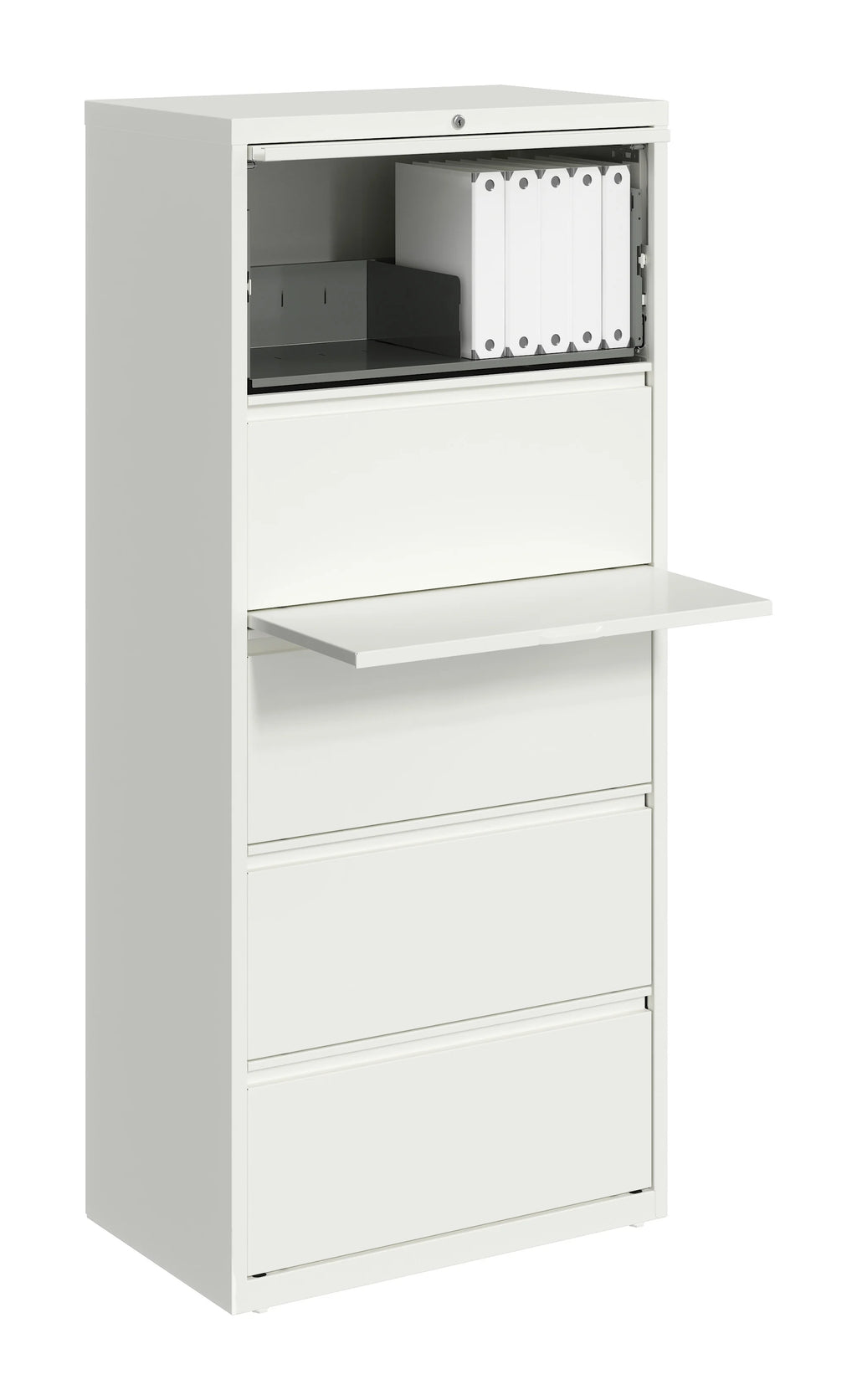 30 Inch Wide 5 Drawer Metal Lateral File Cabinet White V885146