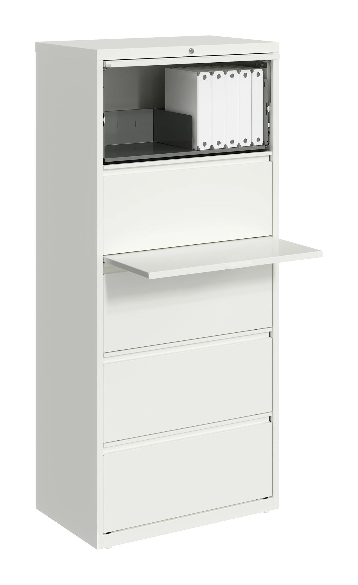 30 Inch Wide 5 Drawer Metal Lateral File Cabinet White V885146