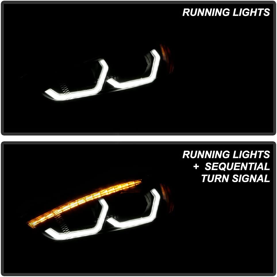 2015-2018 Ford Focus Black LED Projector Headlights W2707