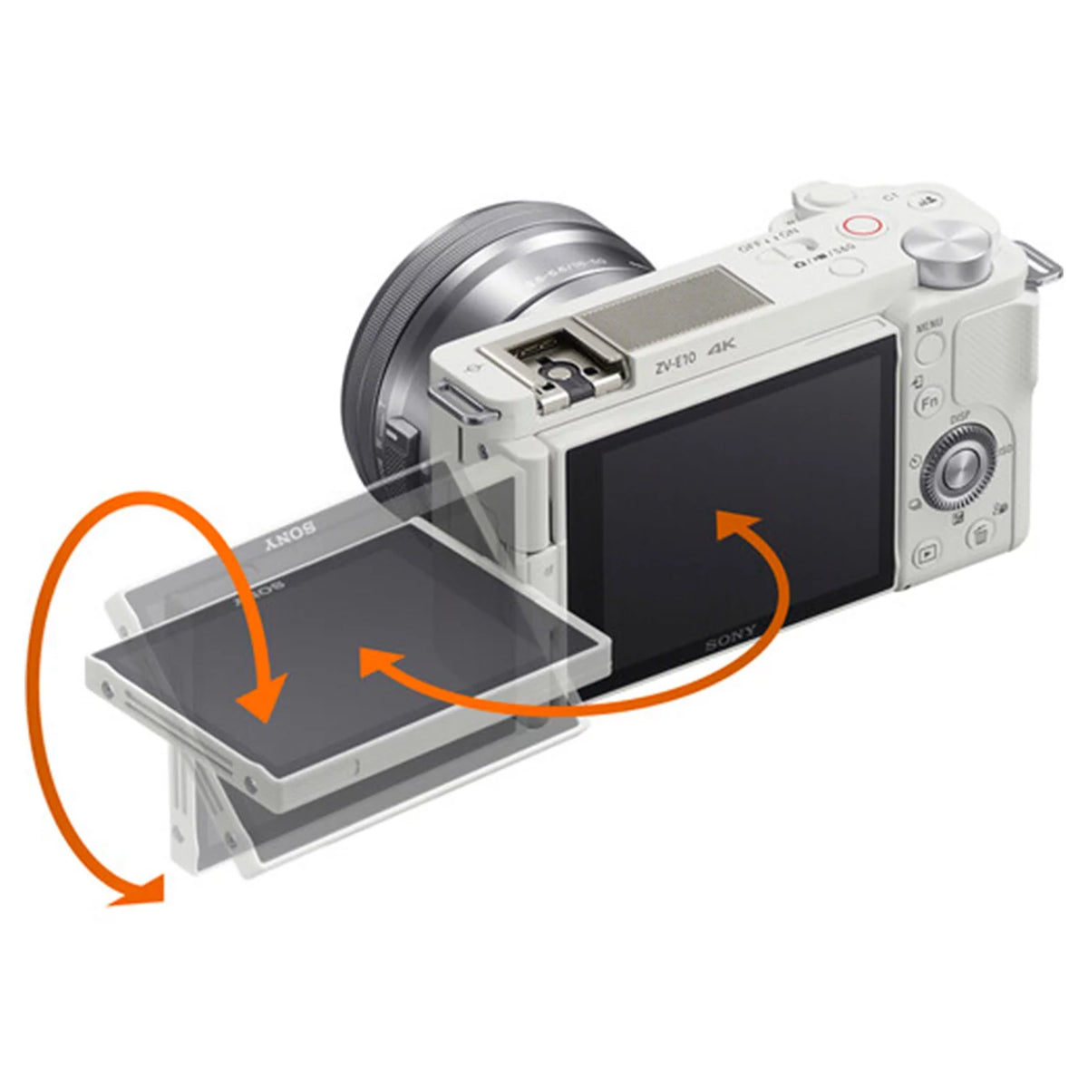 White Mirrorless Camera with 16-50mm Lens O244020