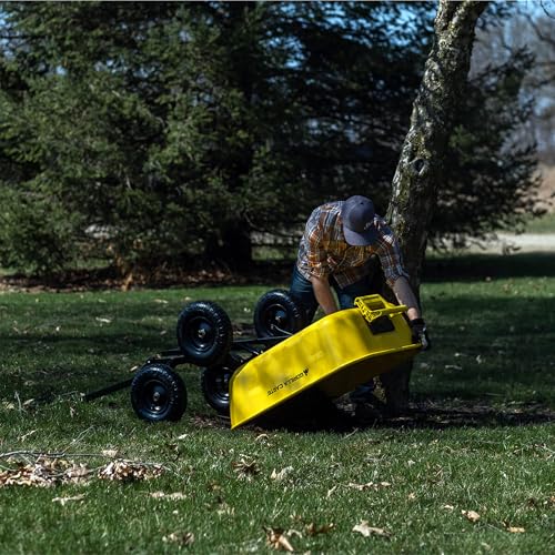 Heavy Duty Steel Yard Dump Cart Garden Wagon with 13 Inch Tires D444