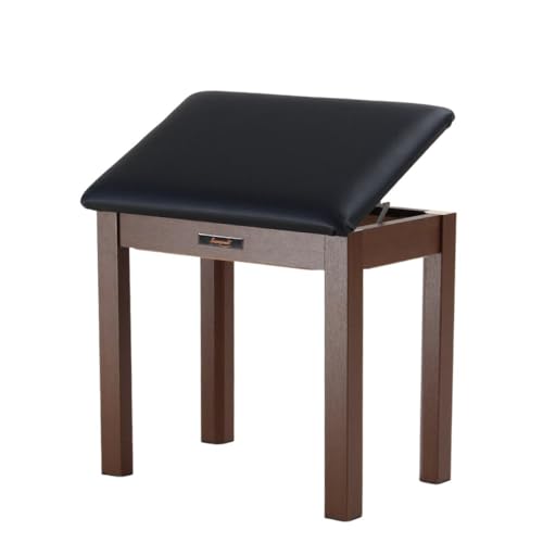 Solid Wood Padded Piano Bench with Storage X85461