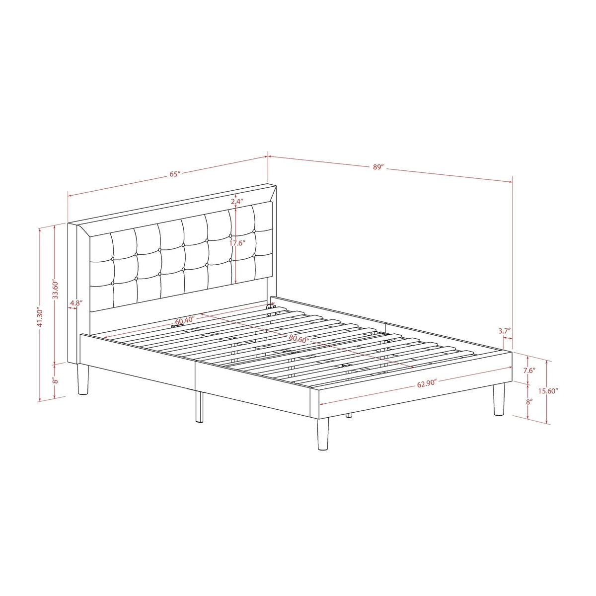 3 Piece Wood Queen Bedroom Set I2754
