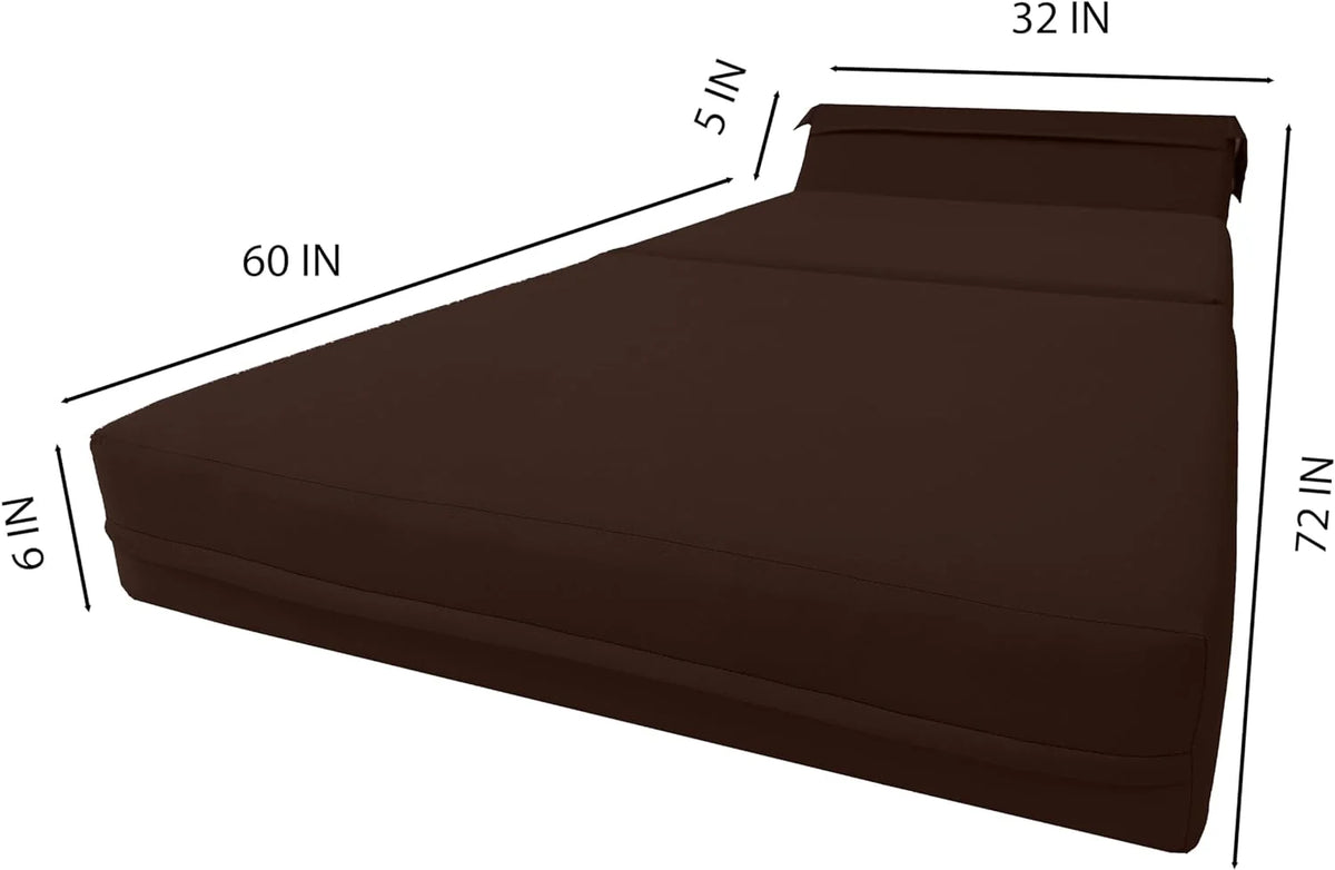 Twin Size Brown Folding Foam Sleeper Chair Q618975