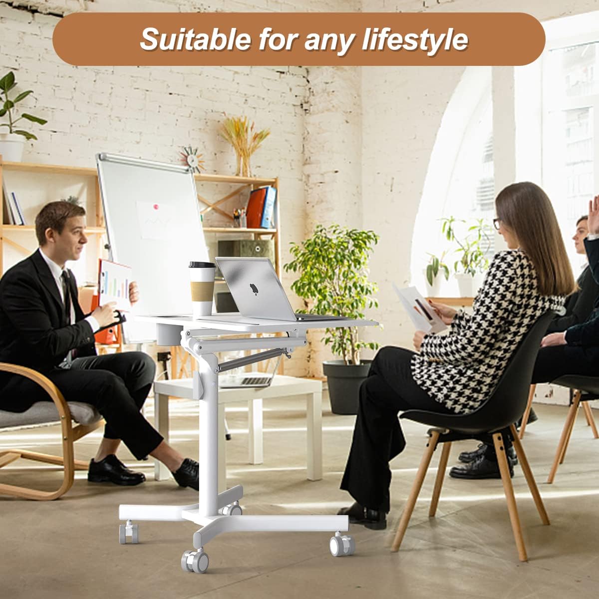 Portable Height Adjustable Laptop Desk with Wheels I950