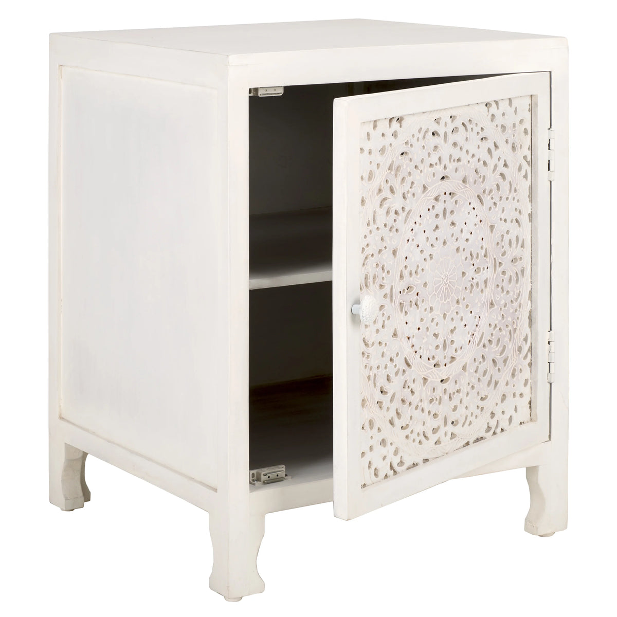 White Wash 2 Shelf 1 Door Nightstand R652746