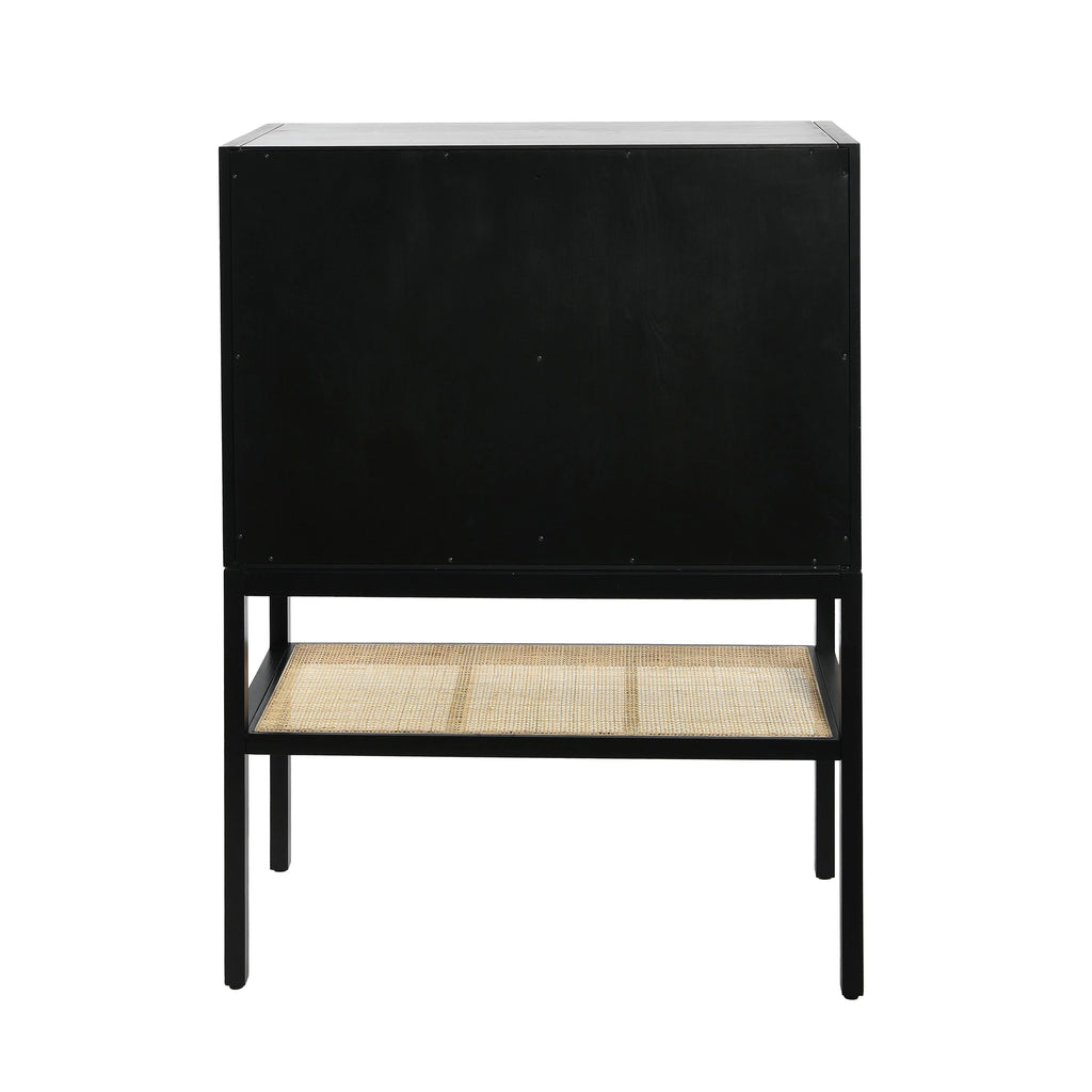 Pine Wood Cabinet with Rattan B37676