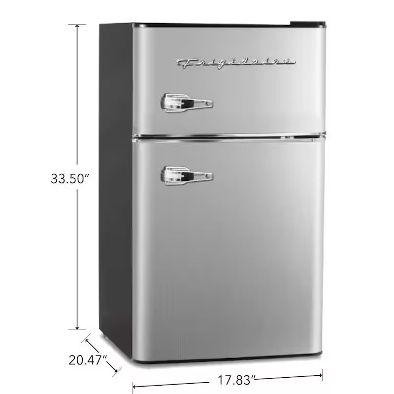 3.2 cu. ft. Retro 2-Door Mini Refrigerator with Top Freezer P494