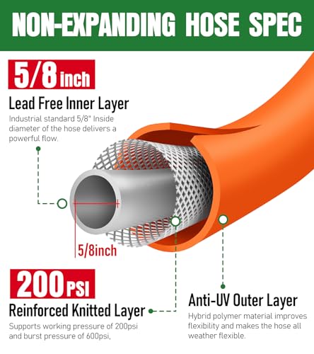 25 ft x 5/8" Non-Expanding Flexible Water Hose M632215