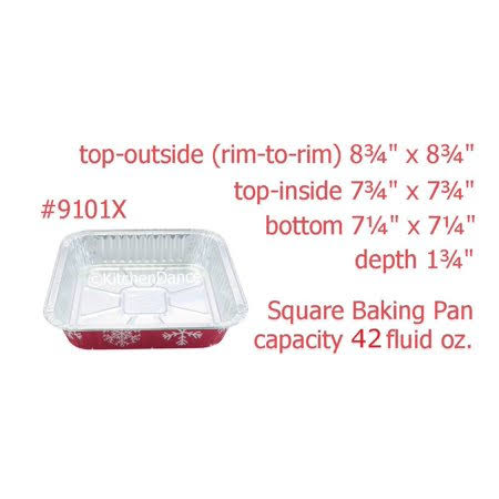 8 inch Square Holiday Cake Pan with Plastic Lid Y42510