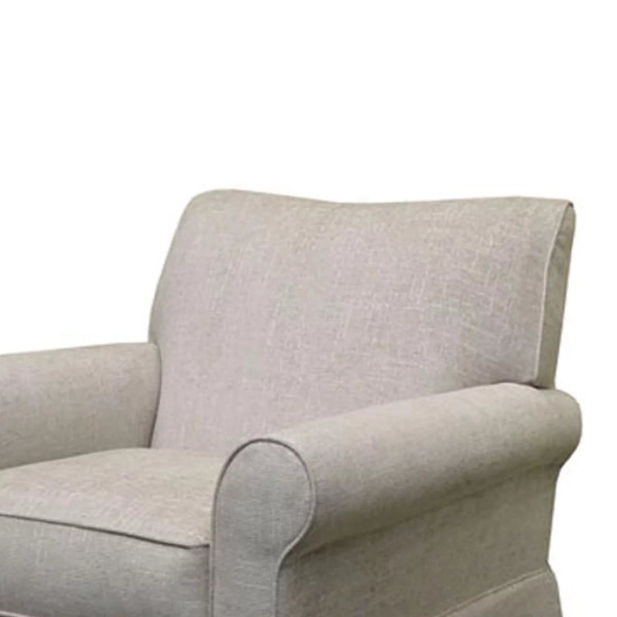 Off White Fabric Upholstered Swivel Glider Accent Chair P185990