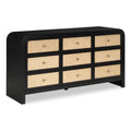 Black Ash Wood and Natural Cane Dresser D2268