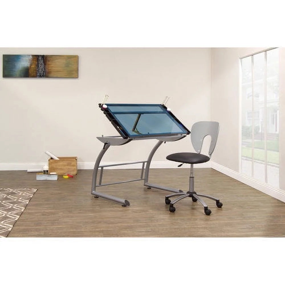 Adjustable Glass Top Crafting Table W7317