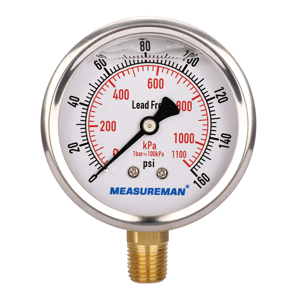 2-1/2inch Liquid Filled Hydraulic Pressure Gauge 0-5000psi/kpa A92065