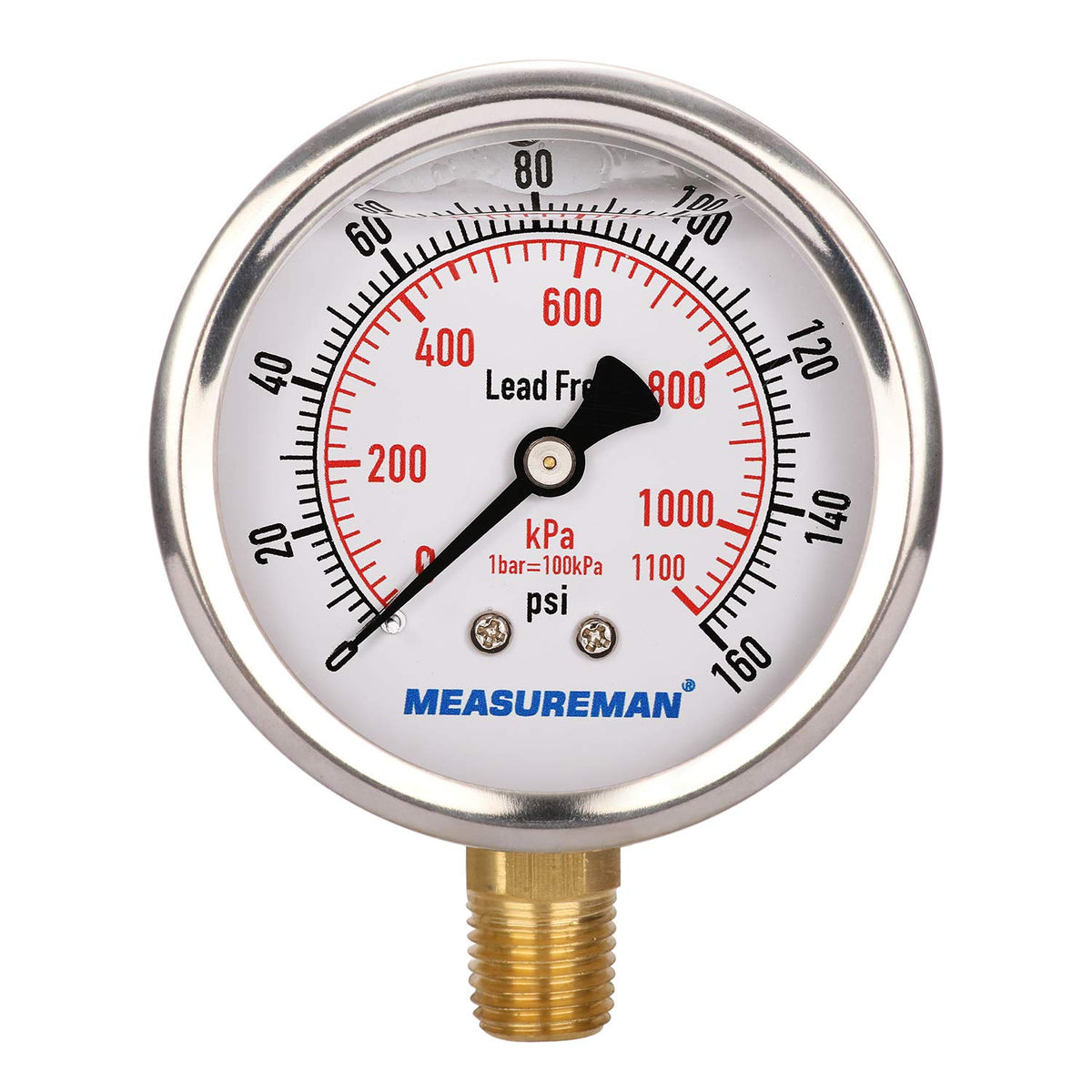 2-1/2inch Liquid Filled Hydraulic Pressure Gauge 0-5000psi/kpa A92065