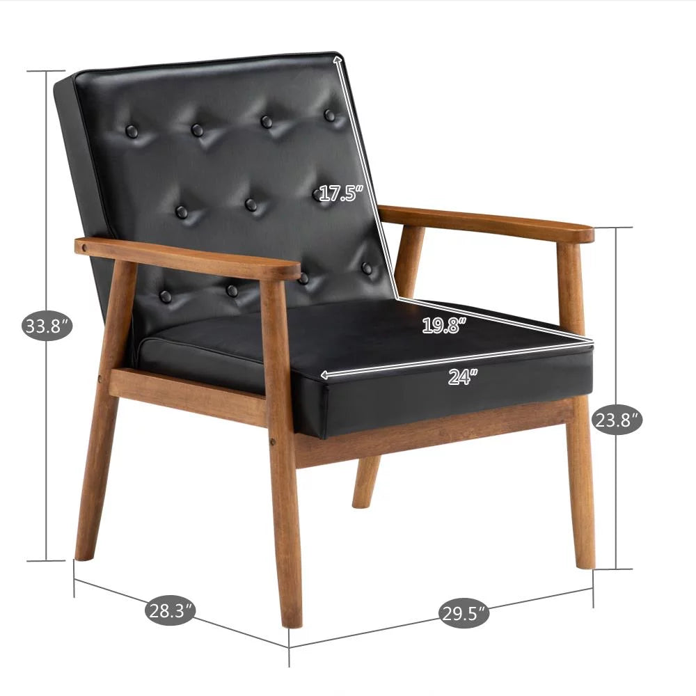 Black Faux Leather Accent Chair F823