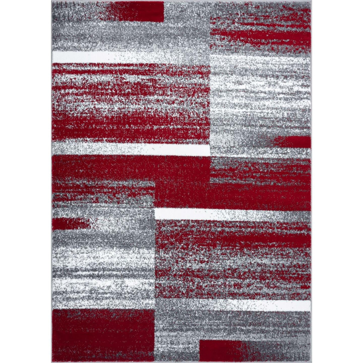 Red 6x9 Abstract Geometric Area Rug X6296