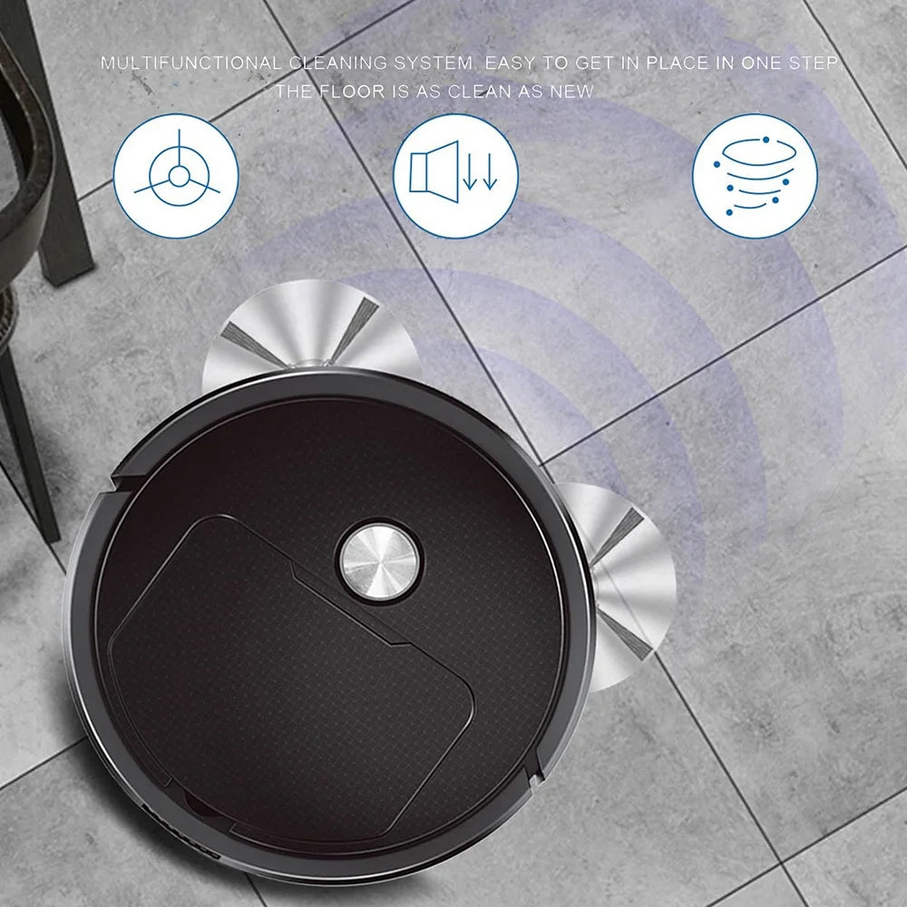 3 in 1 Black Robot Vacuum Cleaner C90457