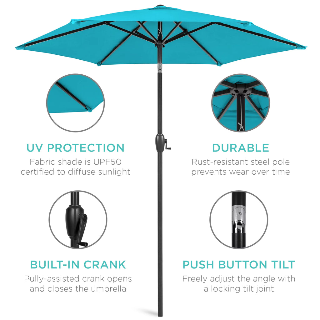 7.5ft Heavy-Duty Outdoor Patio Umbrella J311791