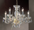 6 Light Gold Plated Chandelier with Italian Crystal S418