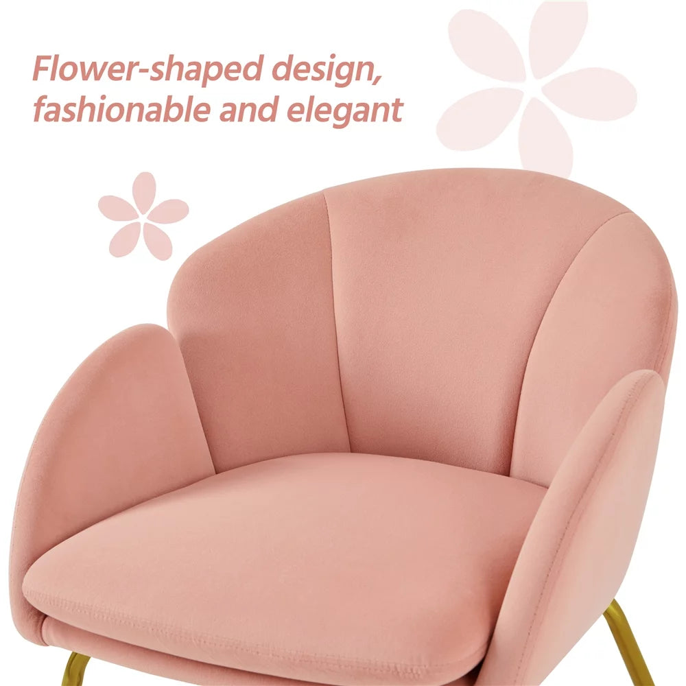 Velvet Dining Chair with Golden Metal Legs Y443571