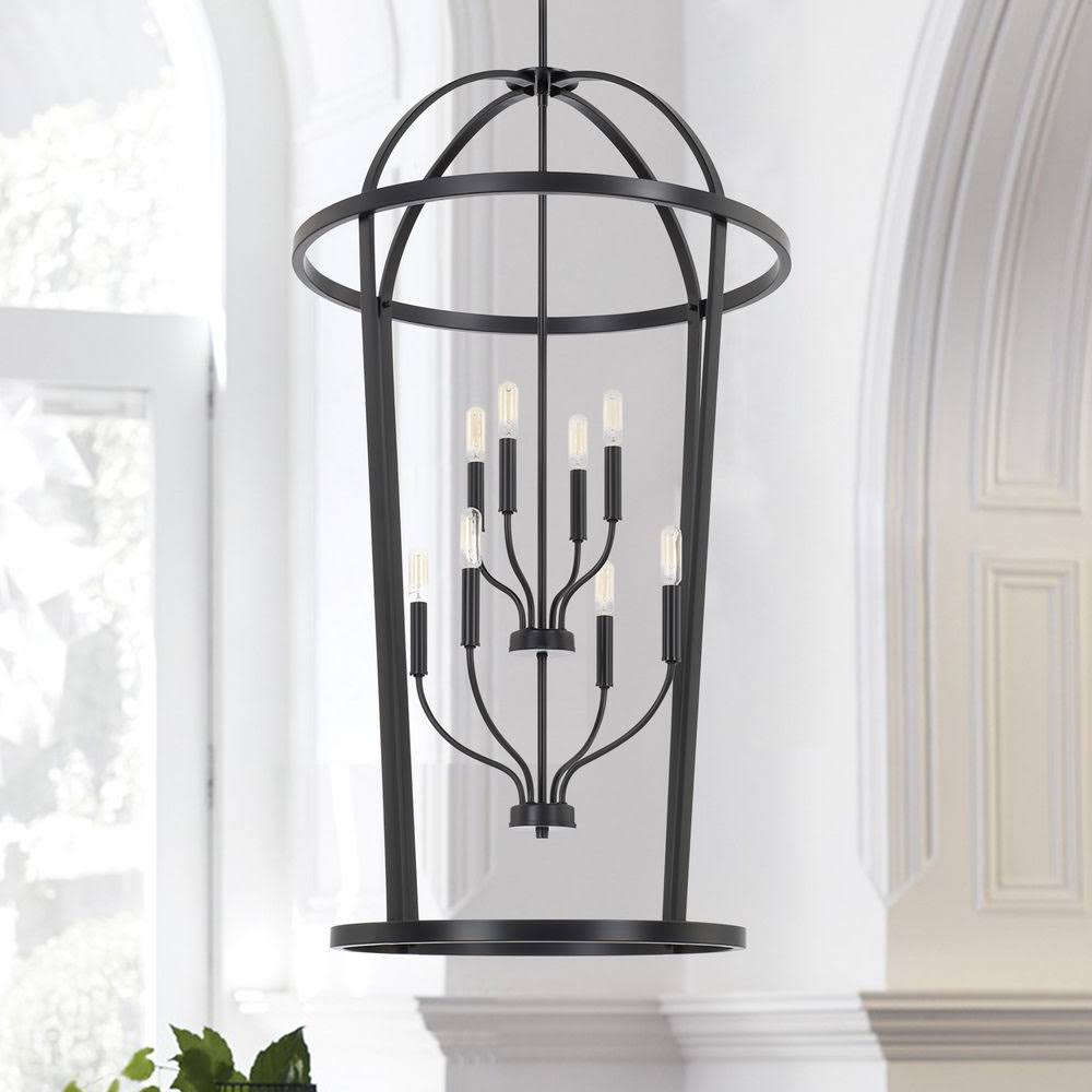 Matte Black 8 Light Foyer A17066