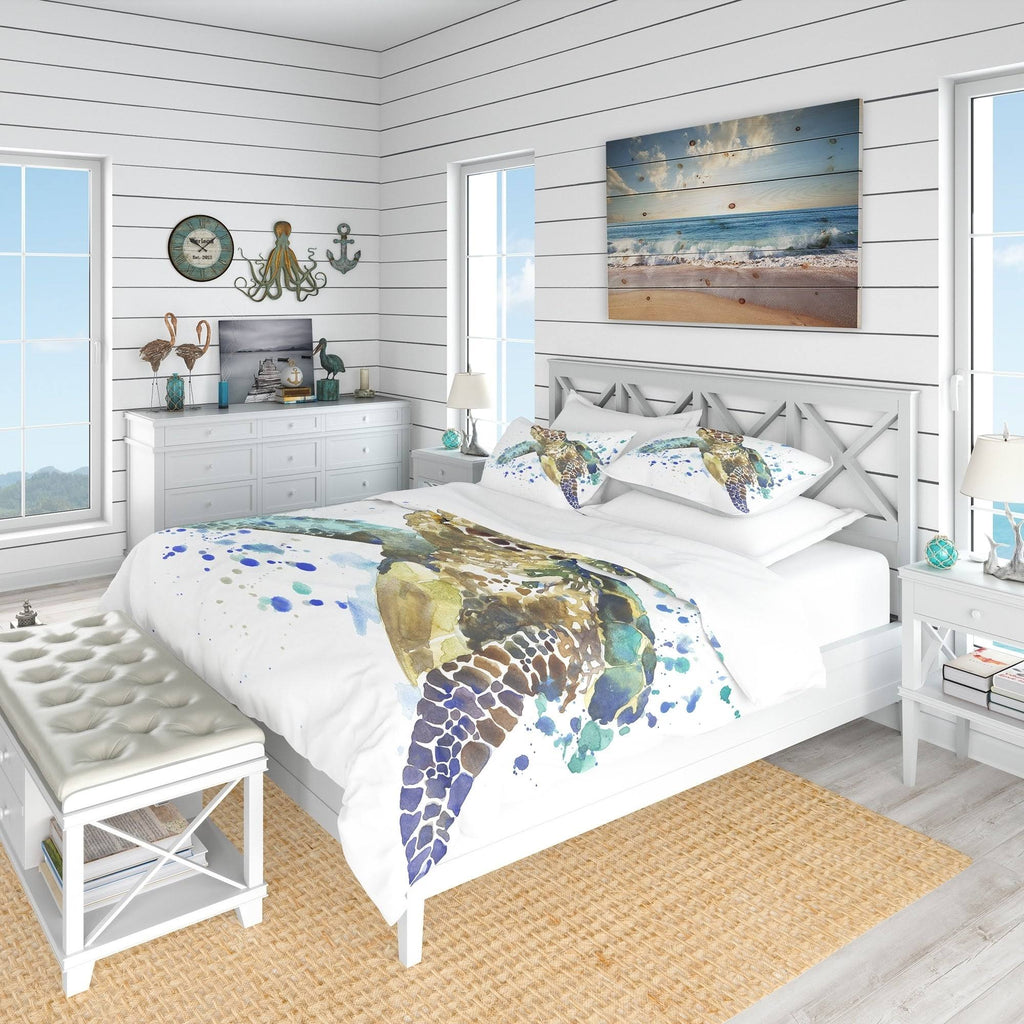 Blue Coastal Duvet Cover Set - Twin X136