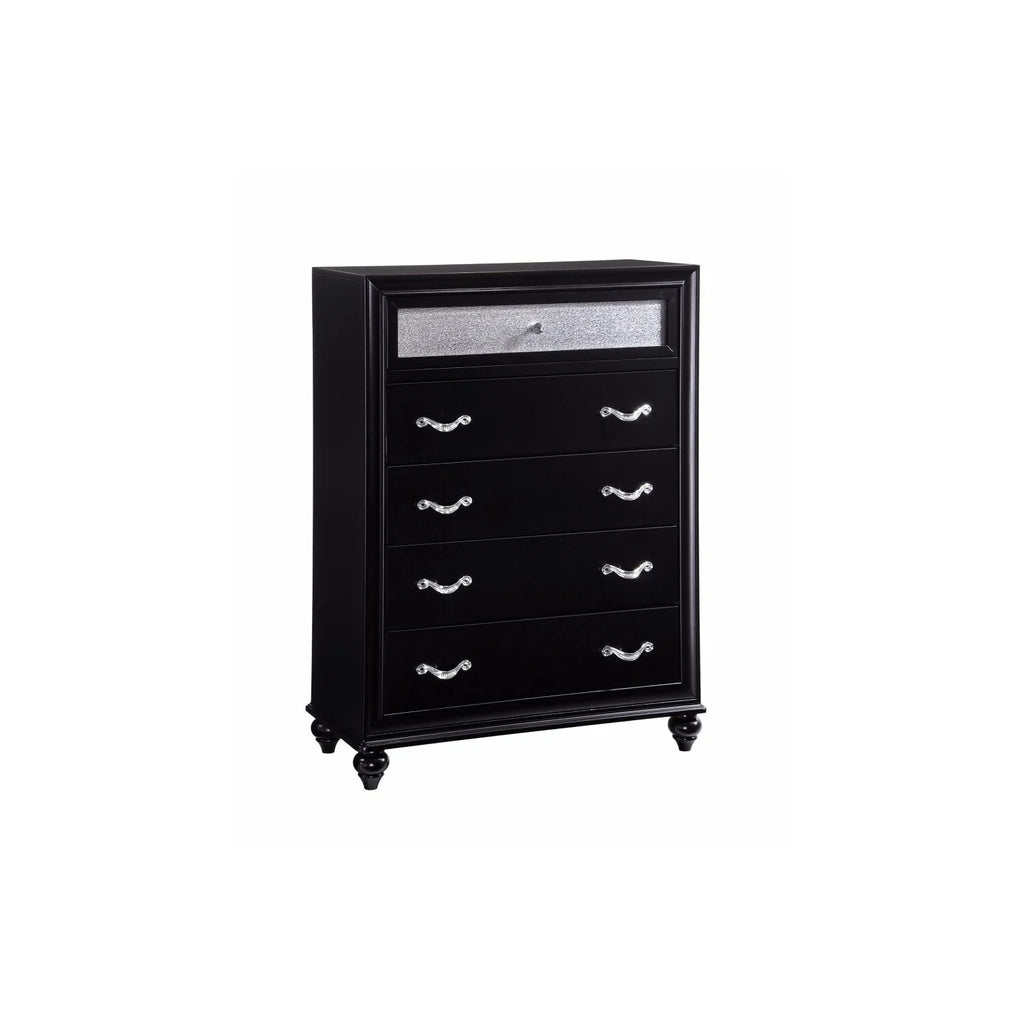 Black 5 Drawer Wooden Chest Y2663