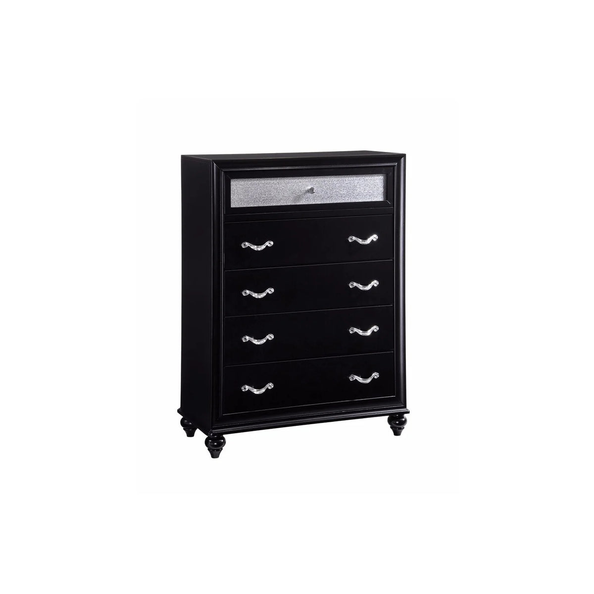 Black 5 Drawer Wooden Chest Y2663