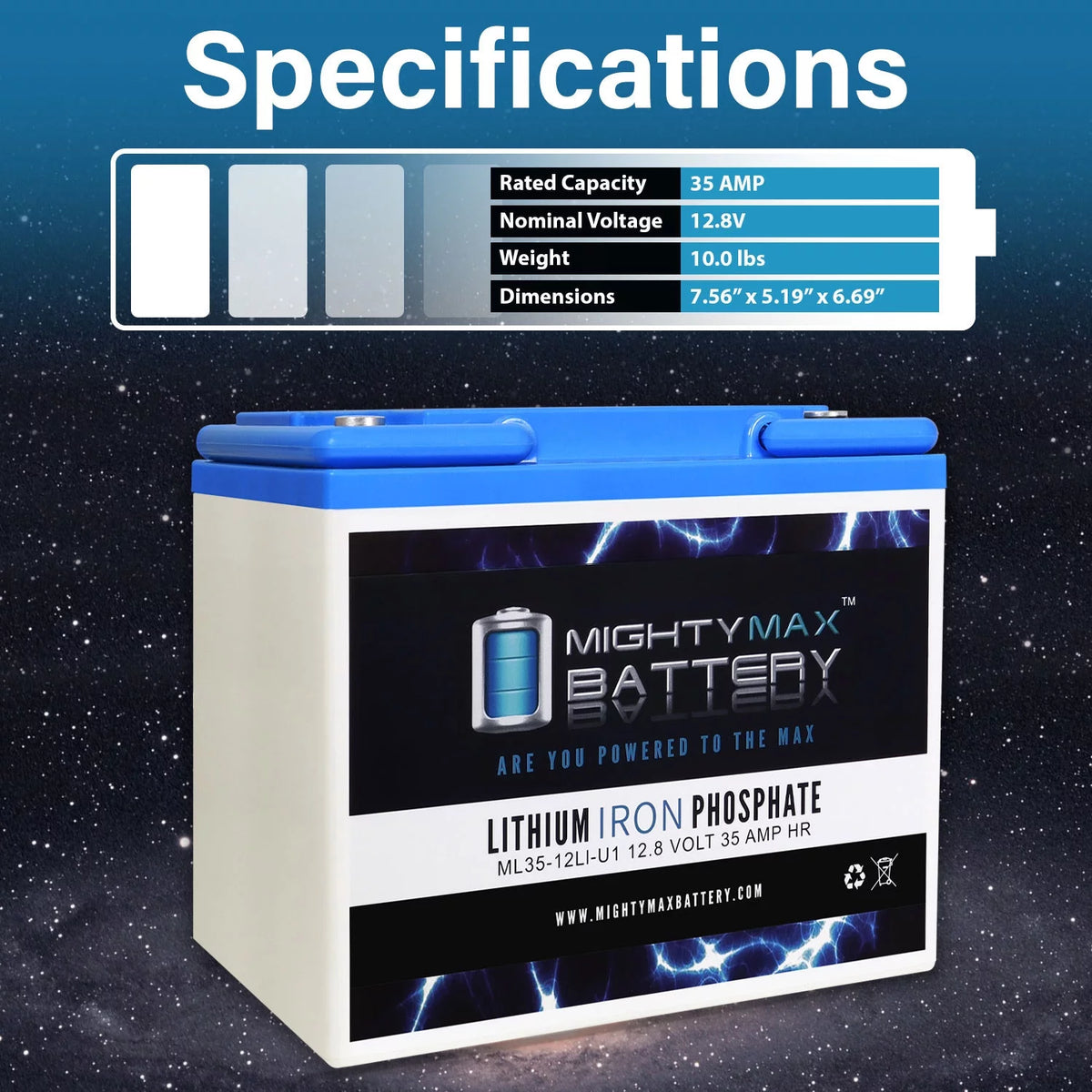 12V 35AH U1 Lithium Battery J71798