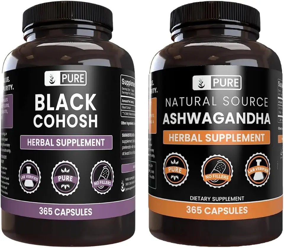 Black Cohosh and Ashwagandha Capsules, 365 Capsules Each T377991