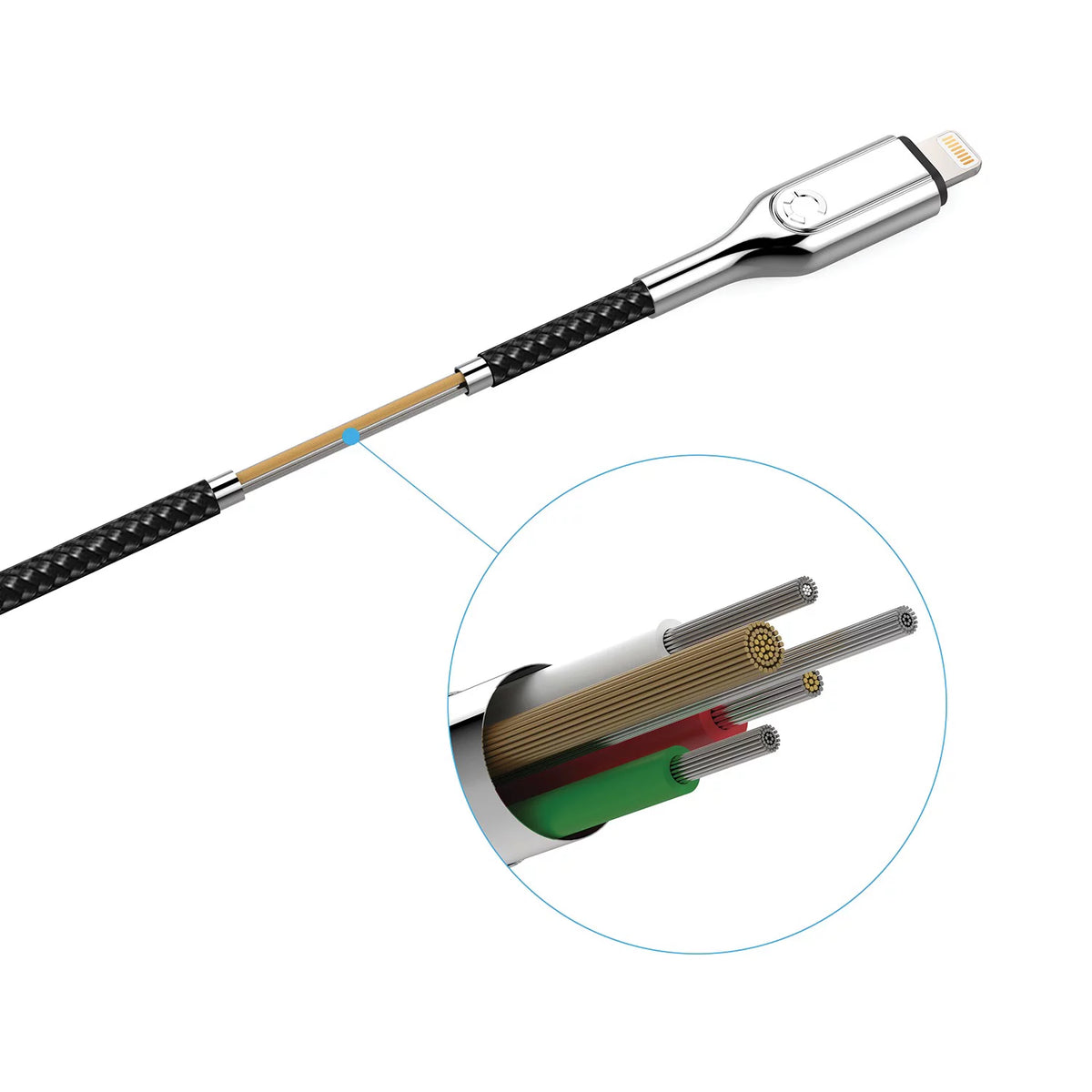 Armored Lightning to USB Charge and Sync Cable (9 Feet) W584
